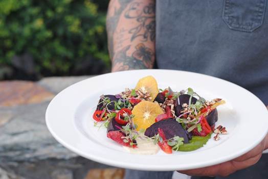 Monday Night Chef’s Table at ZuZu with Rombauer Vineyards | roasted baby beets and citrus mosaic