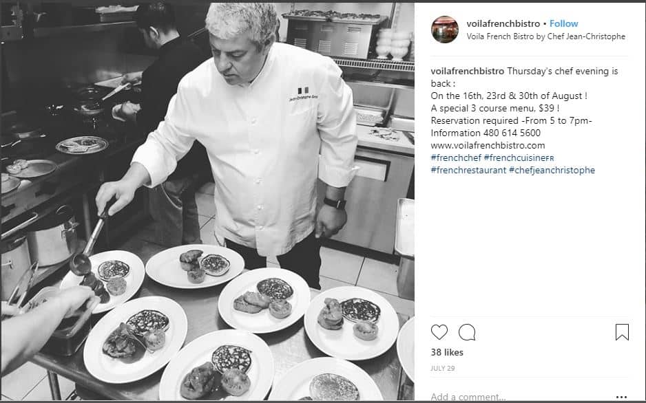 Voila French Bistro Chef Jean-Christophe Gros