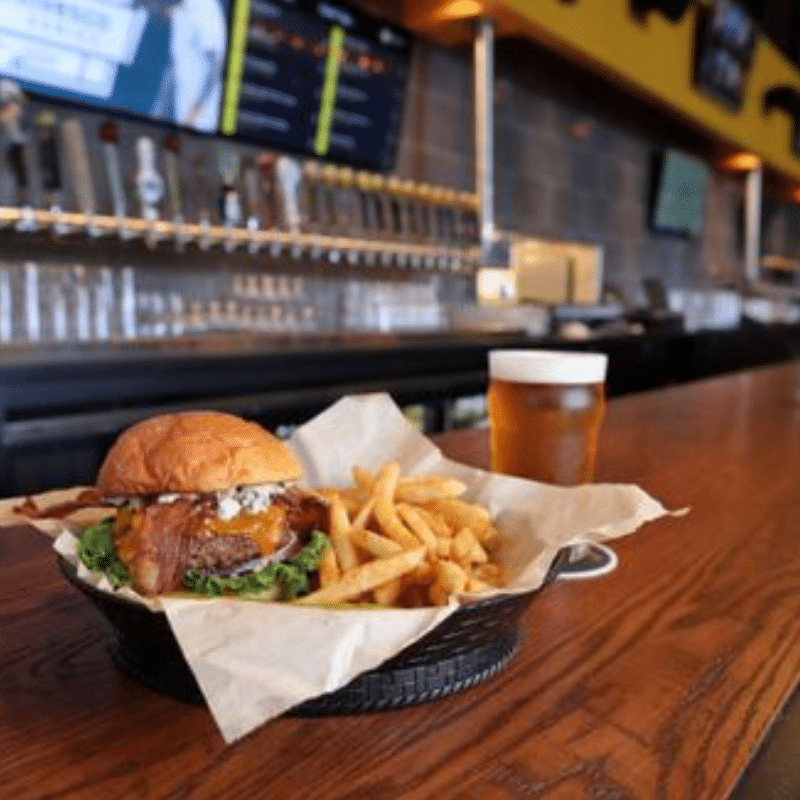 101118 flix brewhouse burger on bar