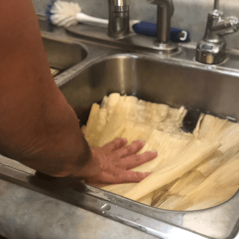 121618 soaking corn husks